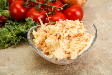 Vegetarian Cole slaw salad with cabbage