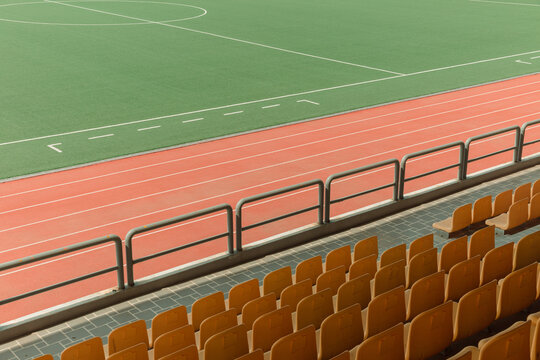 The stadium is empty