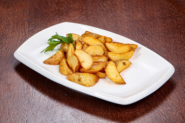 Baked potato in the bowl