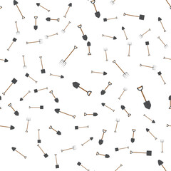 Naklejka premium Seamless pattern Gardening tools on a white background. Vector background design for greetings and promotional products.