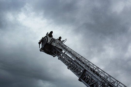 Emergency Firefighter on Ladder