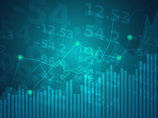 3d rendering Stock market online business concept. business Graph and business theme