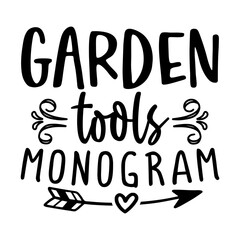 Garden tools monogram SVG Cut File, Butterfly Svg, Hello Spring Svg, Eps, Garden Svg Mug, Poster, T-shirt etc. Design Circuit and Silhouette.