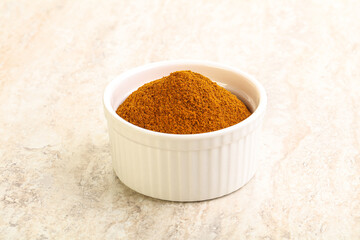 Dry Paprika powder in the bowl