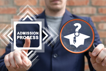 Education concept of admission process. - obrazy, fototapety, plakaty