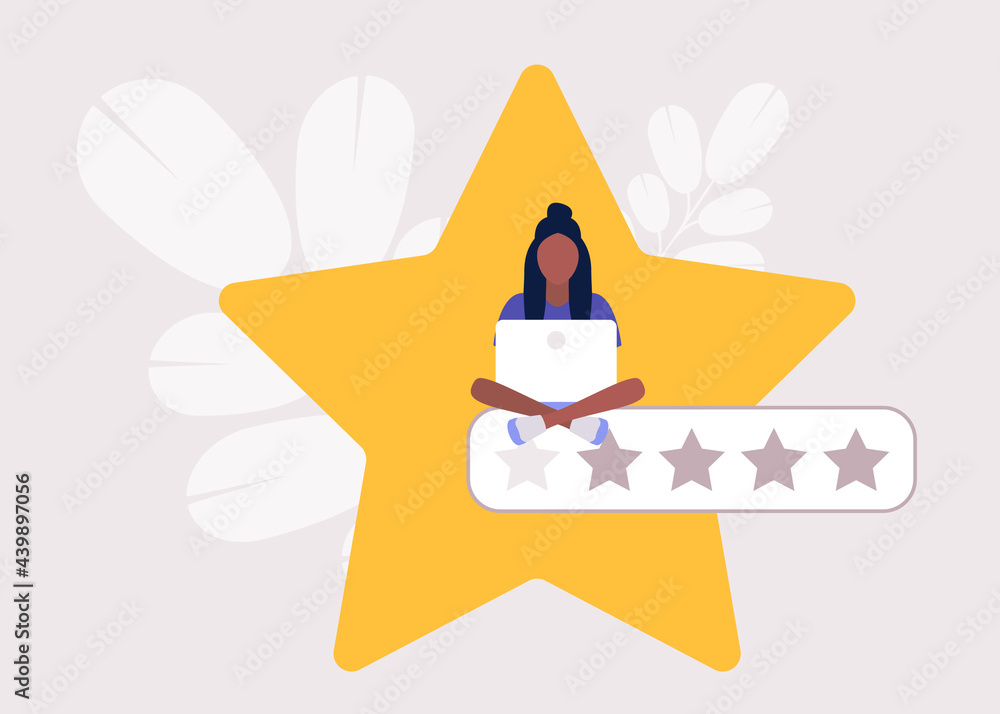 Wall mural Star rating concept