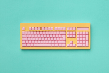 Papercraft colorful computer keyboard.