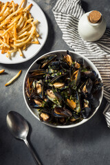 Homemade Moules Frites Mussels and Fries