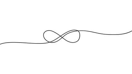 Infinity symbol drawn by one line isolated on white background. Repetitions or unlimited cycling. Vector illustration