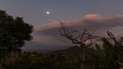 Moonlit Night over Central Valley Costa Rica 