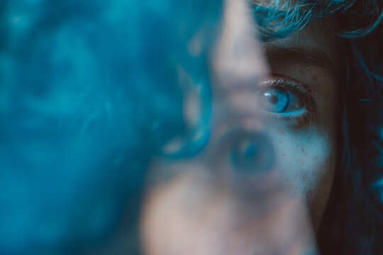 Eyes reflected.