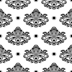 All seeing eye vector seamless pattern. Good for clothing, textiles, backgrounds and prints. Vector illustration.