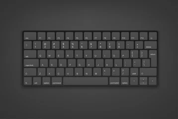Fotobehang Black keyboard with english keys. Object isolated on white background © tovovan