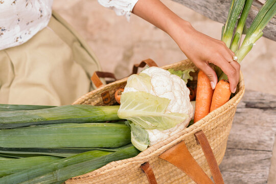 Basket with vegetables