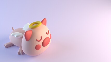 Cute little angel pig render