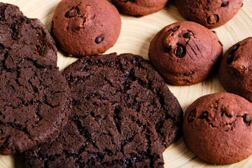 Background chocolate chip cookies American and chocolate chip cookies.