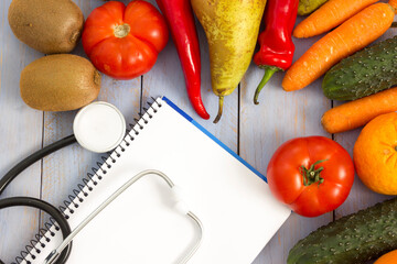 stethoscope and vegetable