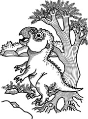 hand drawn vector illustration of a dinosaur