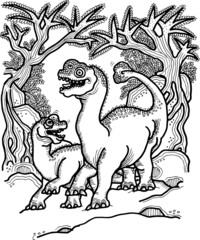 hand drawn vector illustration of a dinosaur