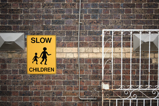 Traffic sign warning of children in the street