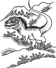 hand drawn vector illustration of a dinosaur