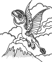 hand drawn vector illustration of a dinosaur