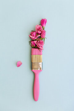 Paintbrush with roses