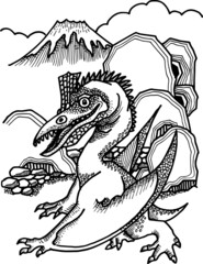 hand drawn vector illustration of a dinosaur