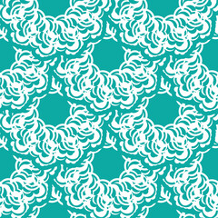 Oriental seamless vector background. Baby blue floral element. Graphic ornament for wallpaper, fabric, packaging, wrapping. Oriental floral ornament. Simple style, vector illustration.