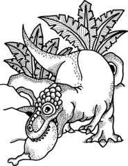 hand drawn vector illustration of a dinosaur