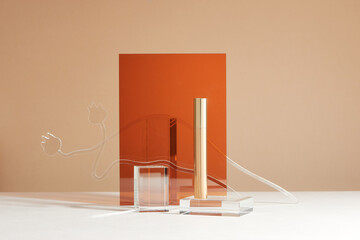 Golden mascara cosmetic jar