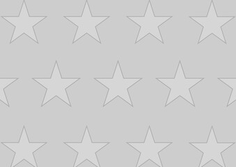 Composition of grey stars in rows on grey background