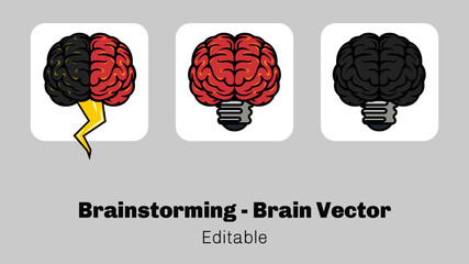 Brainstorming - Brain Vector. Easy edit vector