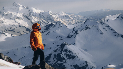 person in the mountains