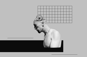 Man with gears in his head