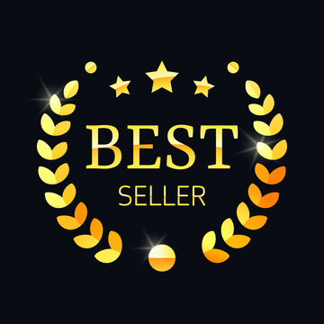 Best Seller Gold Badge Logo Design. Vector Illustration