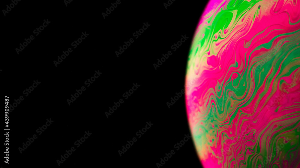 Sticker deep space. abstract galaxy background with globe planet earth in universe with sunlight on dark bac