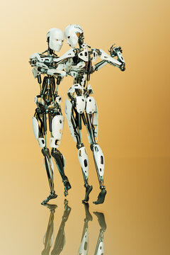 Dancing robots male and female