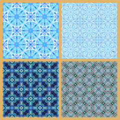 Set of four decorative patterns