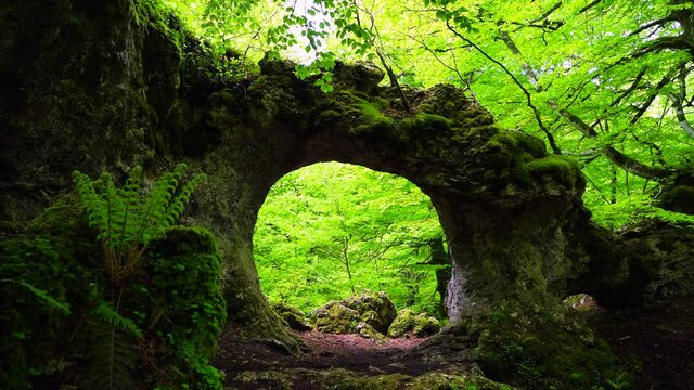 Spring landscape in the Sierra de Entzia. Alava province. Basque Country, Spain, Europe