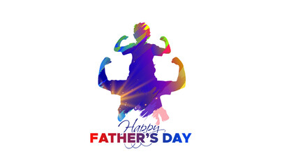 18 June, Father’s Day greeting card Vector illustration.