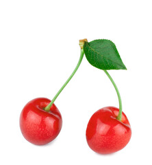 Cherries isolated on a white background