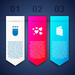 Set Quiver and arrows with heart, Heart and Valentines day flyer. Business infographic template. Vector