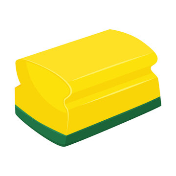 yellow sponge with green trim clip art preview