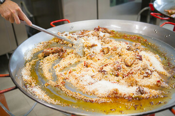 Dish of gourmet haute cuisine for social events by Spanish professionals