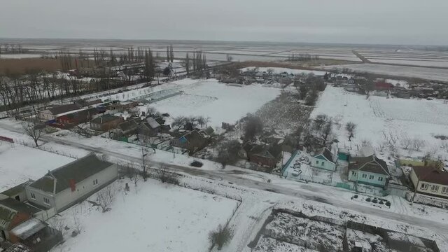 winter in a small village, a village in the winter, nature is resting, a village in the snow