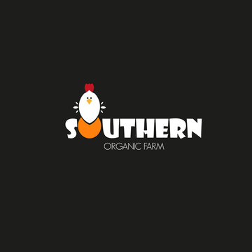 Southern organic farm logotype vector