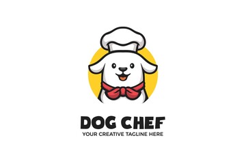 Fototapeta premium Cute Dog Chef Cartoon Mascot Logo Template