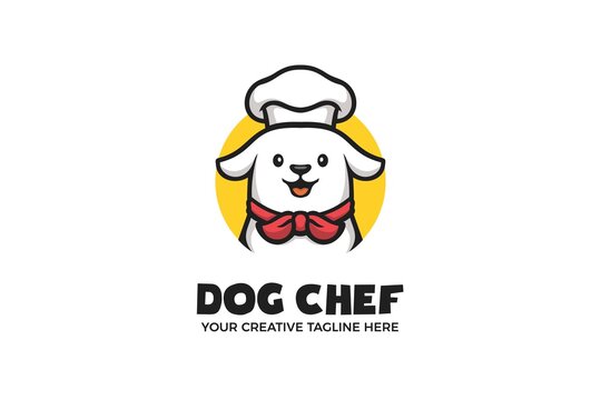 Cute Dog Chef Cartoon Mascot Logo Template