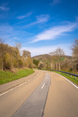 Fototapeta premium Street in the landscape with blue sky 